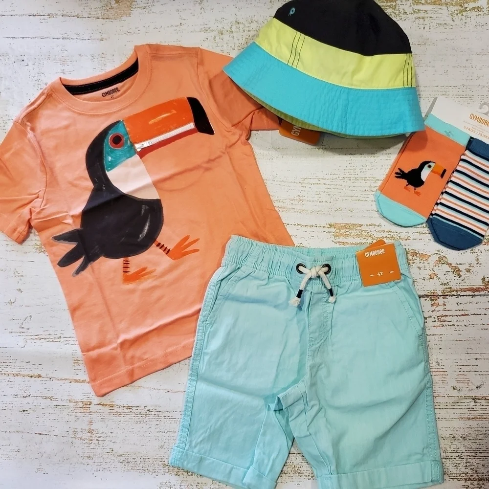 4T NWT Toucan Set True Blue Summer Collection Gymboree